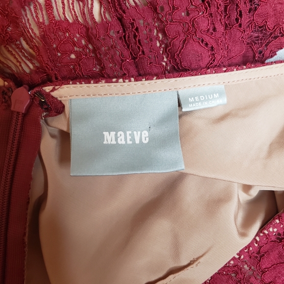 Anthropologie Maeve Red Needlelace Peplum Shirt - Picture 5 of 9